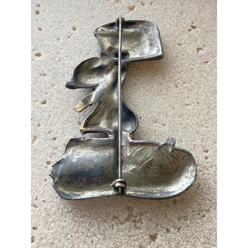 Vintage Hummel Pewter Brooch Pin 3" Letter to Santa Claus‎ 1940's Whimsical - Picture 5 of 7